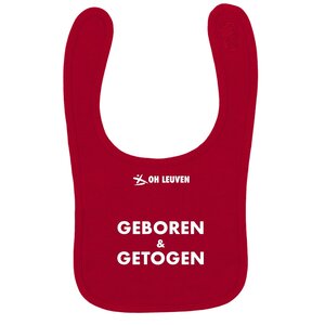 Bavoir rouge "geboren & getogen"