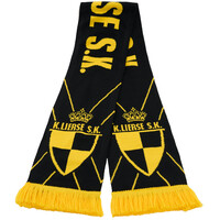 Topfanz Zwarte sjaal met geel kruis logo