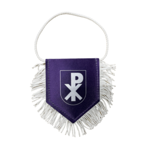 Pennant 8x10 purple with logo