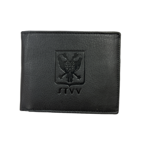 Portefeuille en cuir noire avec logo STVV