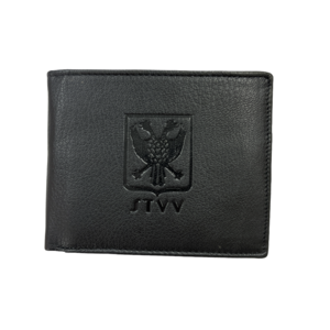 Portefeuille zwart leer met logo STVV