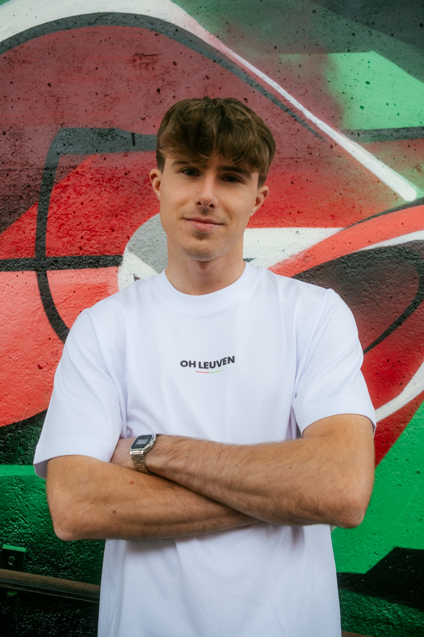 Topfanz T-shirt 'OH' Leuven -  Wit/Groen
