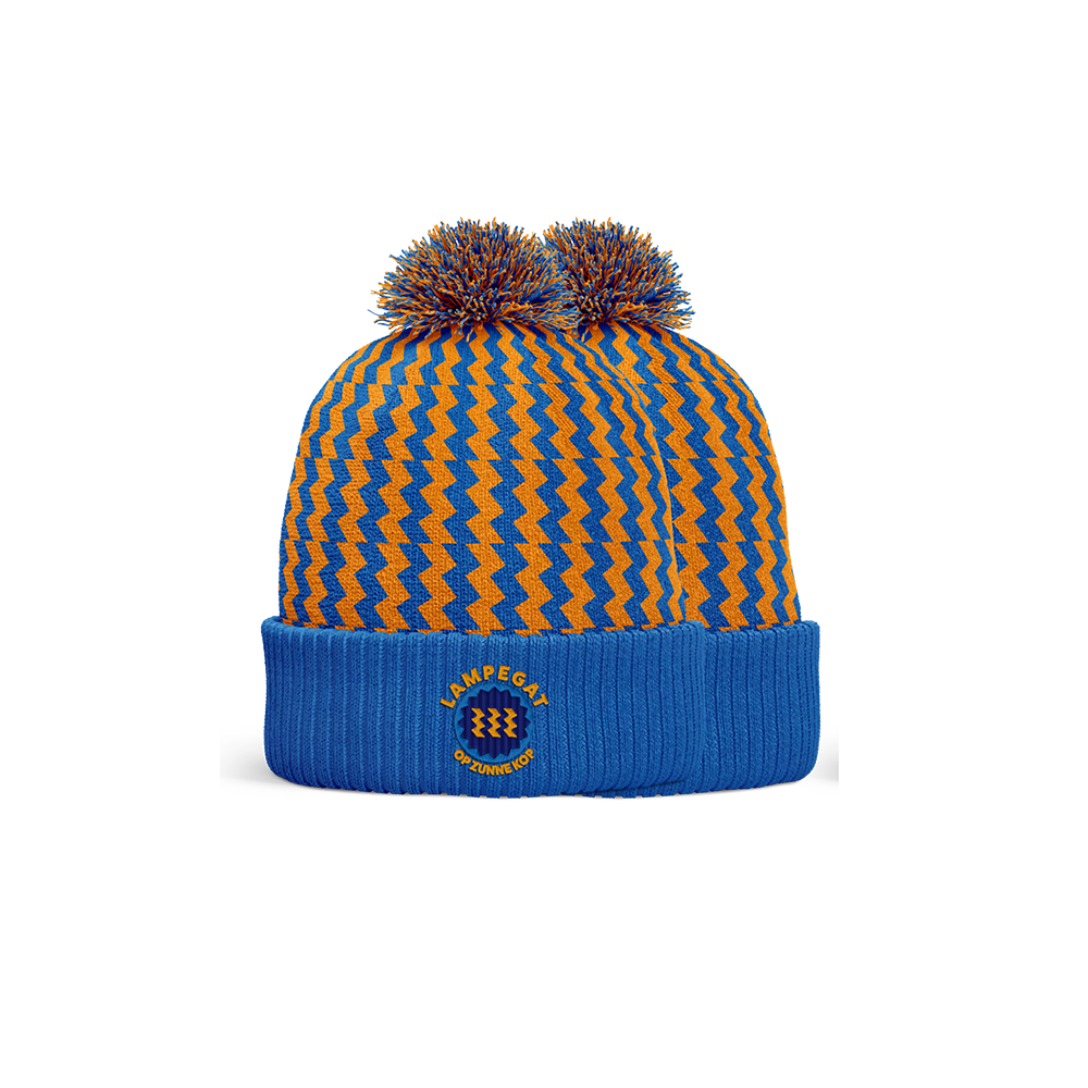 Topfanz Beanie oranje/blauw Lampegat