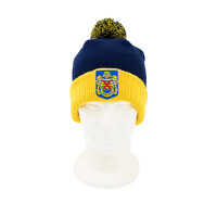 Topfanz Bonnet d'hiver avec bord jaune et pompon - SK Beveren