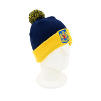 Topfanz Winter beanie with yellow trim and pompom - SK Beveren