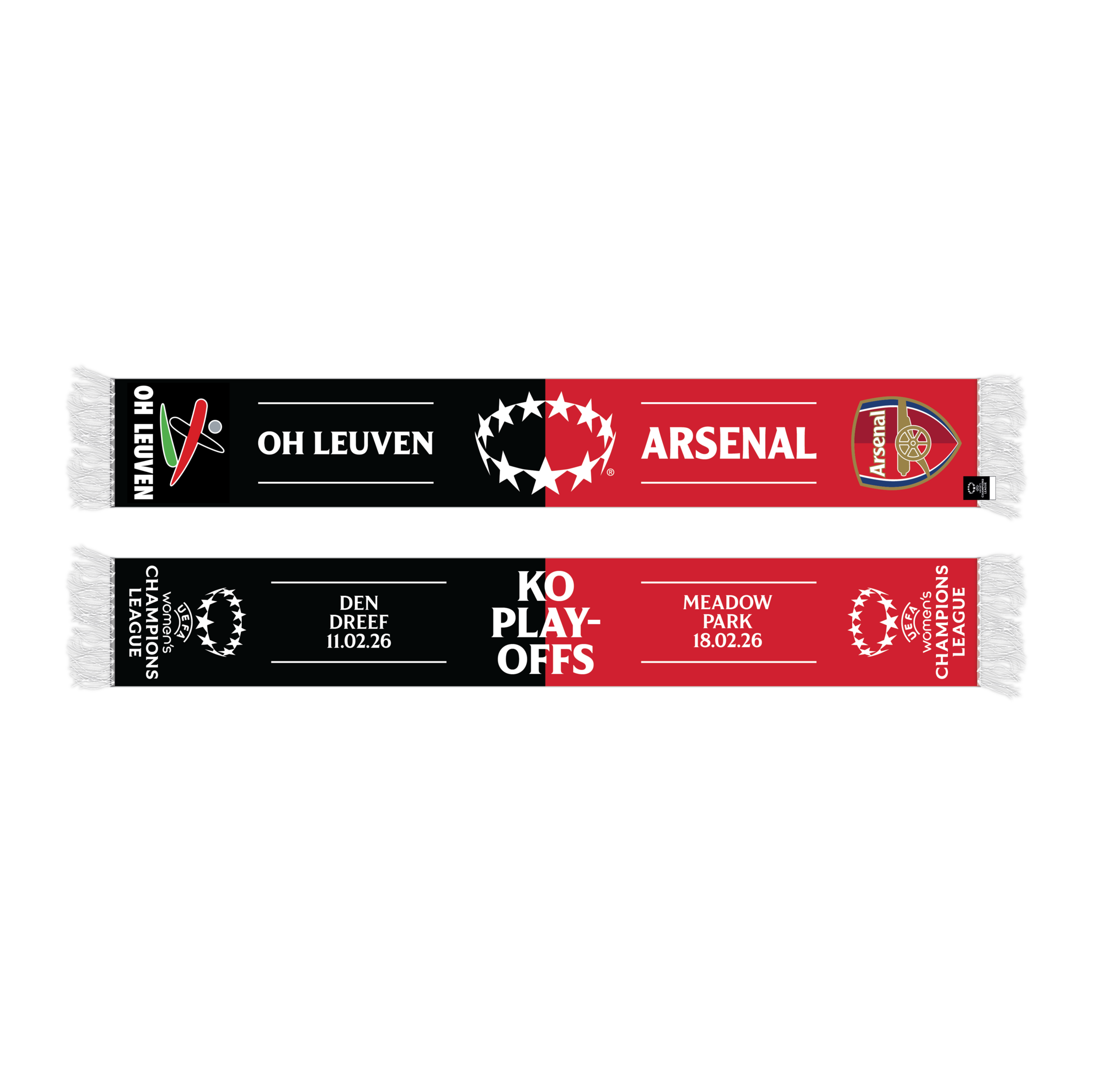 Topfanz Women's Champions League Écharpe double OH Leuven - Arsenal UWCL (Knockout Play-Offs)