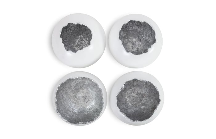 Umo Art Gallery Eggs white/silver set of 4