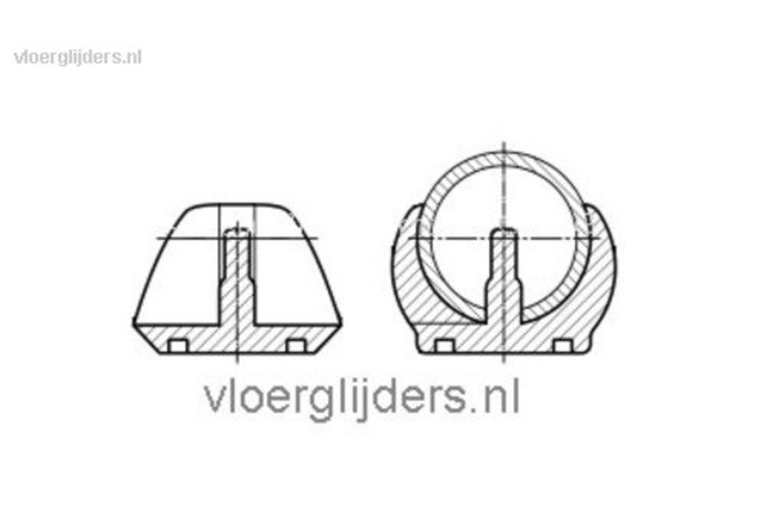 UNI teflonglijder voor buisframes