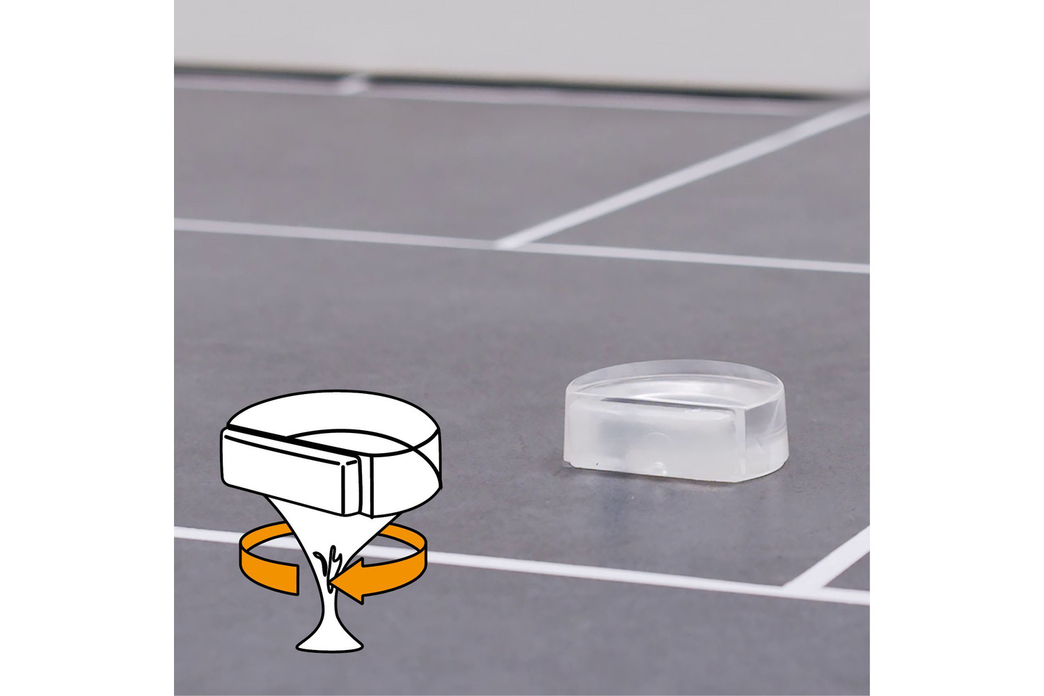 Ronde / vlakke deurstopper met zijbuffer D55 x H17 mm (transparant) Ronde / vlakke deurstopper met zijbuffer D55 x H17 mm (transparant)