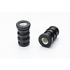 Meubelwiel inline - 50 mm - zacht loopvlak - ronde plug - zwart/zwart