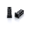 Meubelwiel inline - 50 mm - zacht loopvlak - vierkante plug - zwart/zwart