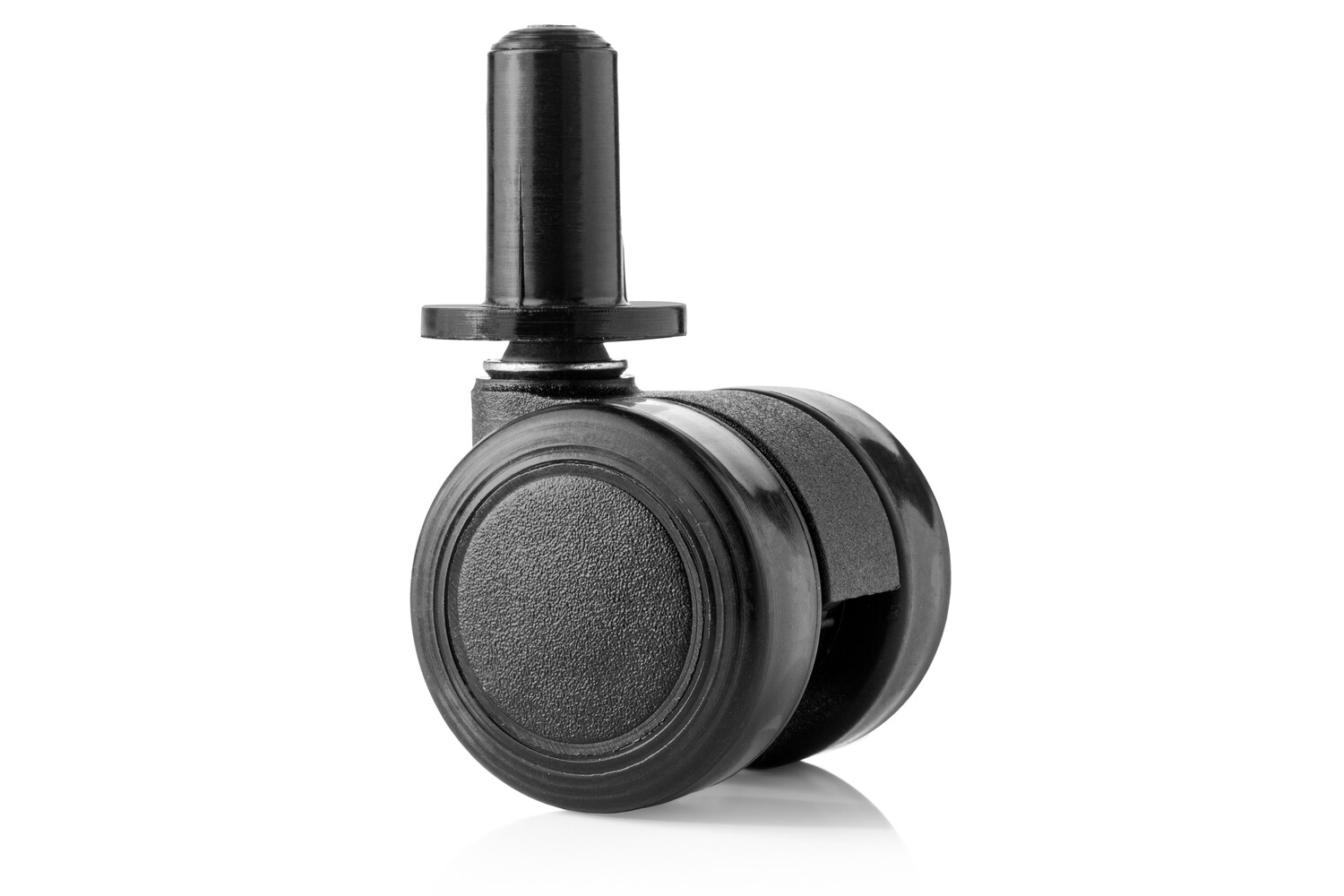 Meubelwiel 35 mm zacht loopvlak zwart met 8 mm stift