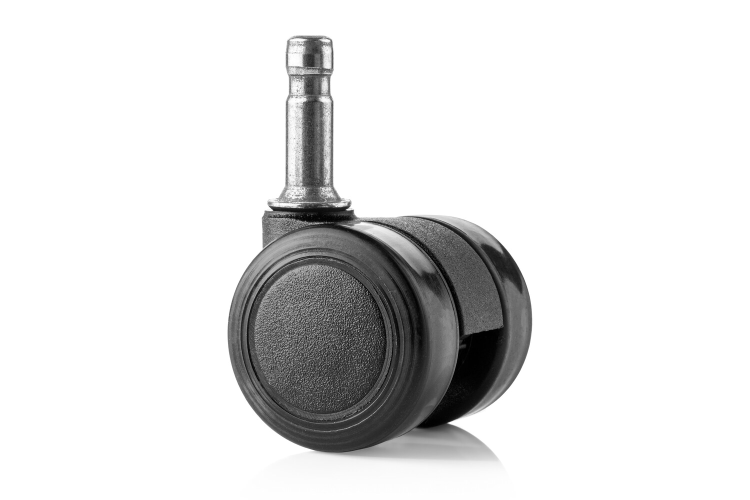 Meubelwiel 35 mm zacht loopvlak zwart met 8 mm stift
