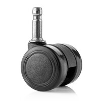 Meubelwiel 35 mm zacht loopvlak zwart met 8 mm stift