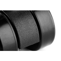 Meubelwiel 36 mm zacht loopvlak zwart met 8 mm stift & houtplug