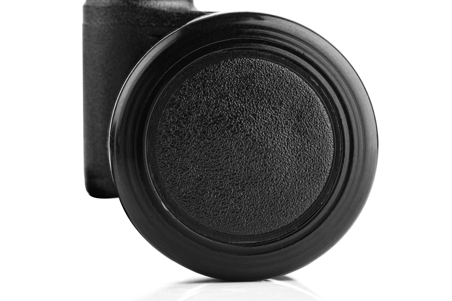 Meubelwiel 35 mm zacht loopvlak zwart met 8 mm stift & houtplug