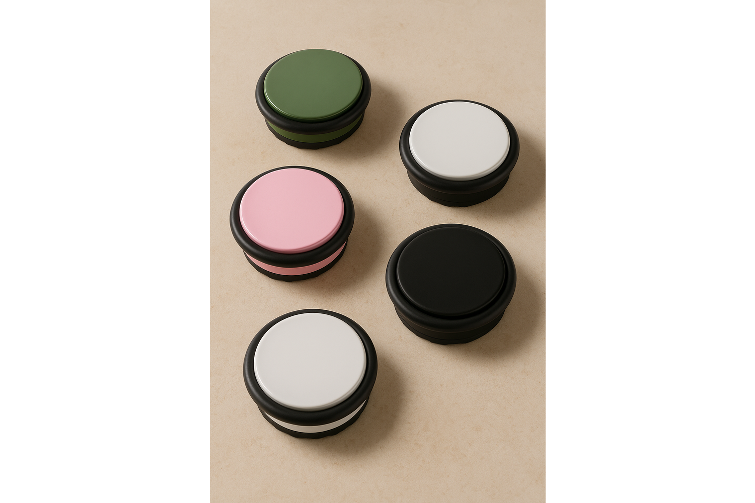 Ronde deurstopper staal (groen/zwart) - vrijstaand - vloer - 1kg