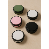 Ronde deurstopper staal (groen/zwart) - vrijstaand - vloer - 1kg