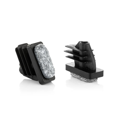 Stoelpootdoppen inbuis rechthoekig met naaldvilt (schuin) Stoelpootdoppen inbuis rechthoekig met naaldvilt (schuin)