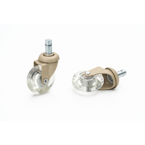 Meubelwiel inline Color - 50 mm zacht loopvlak met Houtplug  (Quartz/transparant)