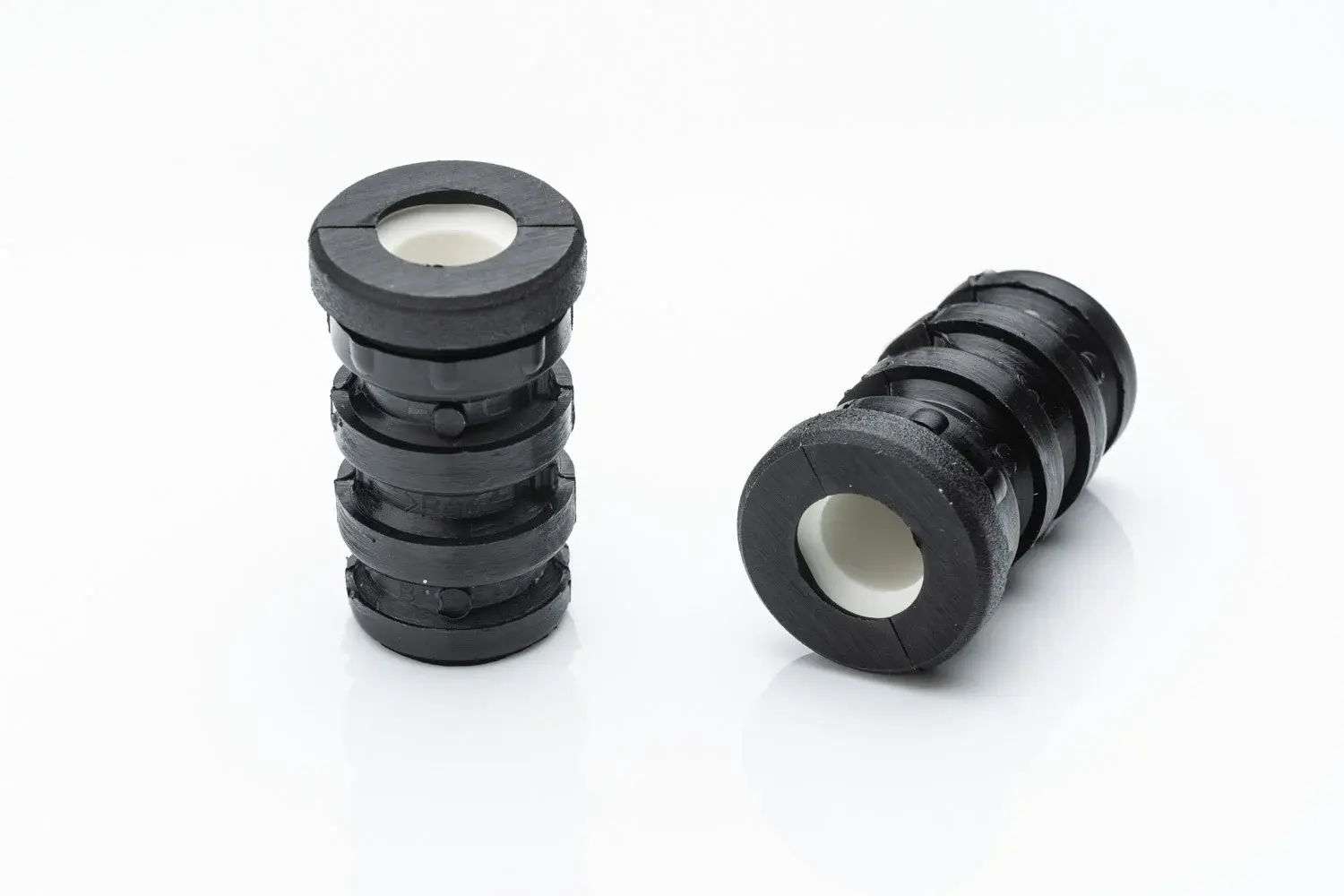 Meubelwiel inline - 50 mm zacht loopvlak met ronde dop (quartz/transparant)