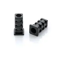 Meubelwiel inline - 50 mm zacht loopvlak met vierkante dop (quartz/transparant)