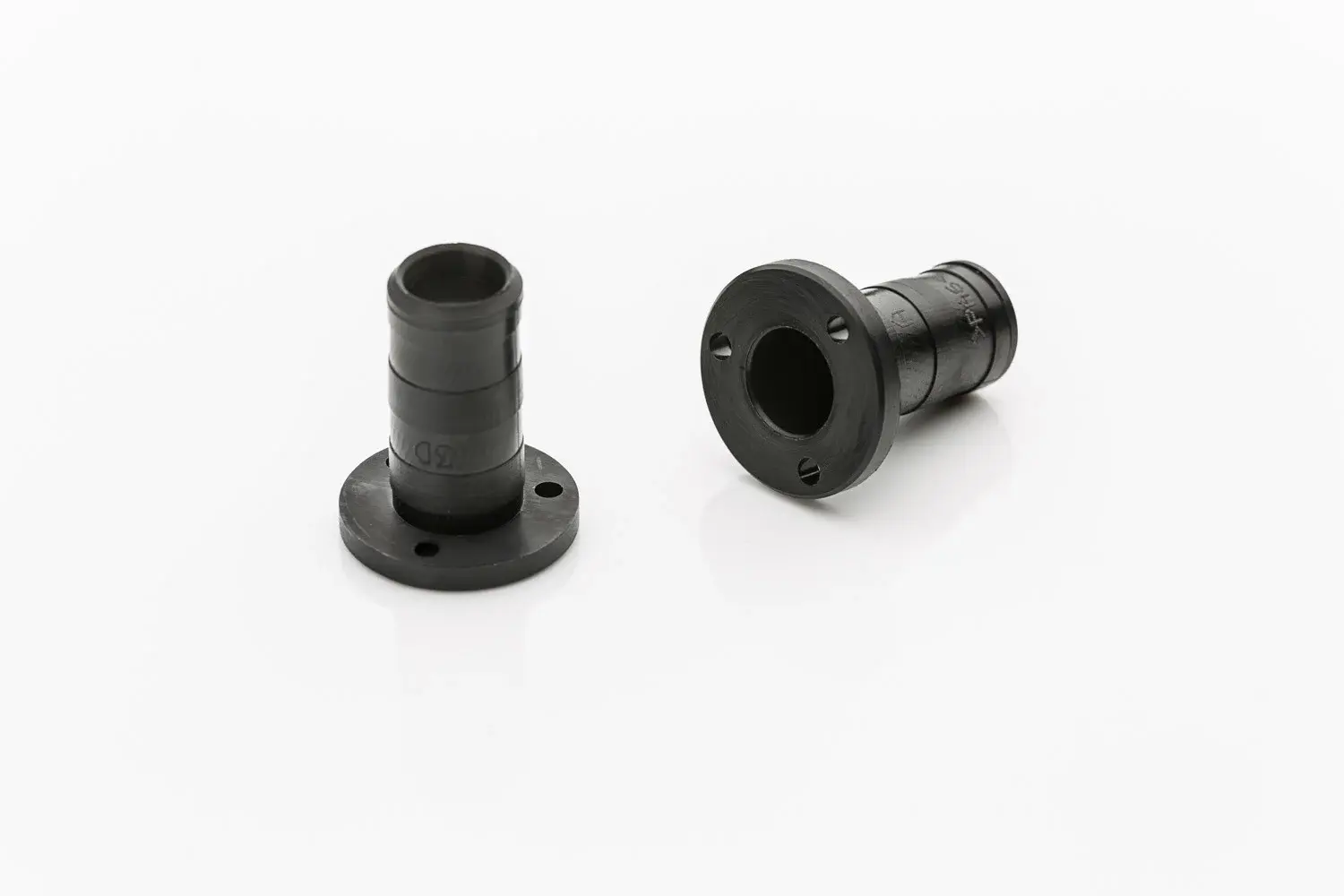Meubelwiel inline - 50 mm zacht loopvlak met houtplug (quartz/transparant)