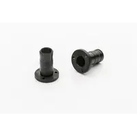 Meubelwiel inline - 50 mm zacht loopvlak met houtplug (quartz/transparant)