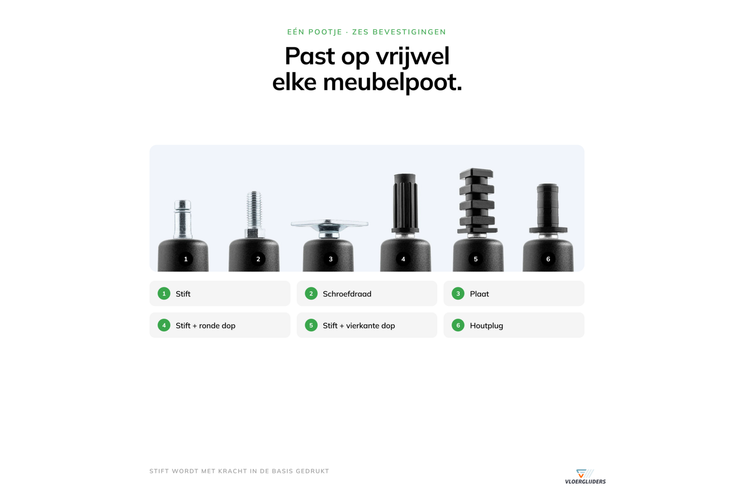Meubelpoot 68 mm rond vilt met vierkante dop (smal) - ter vervanging van wielen
