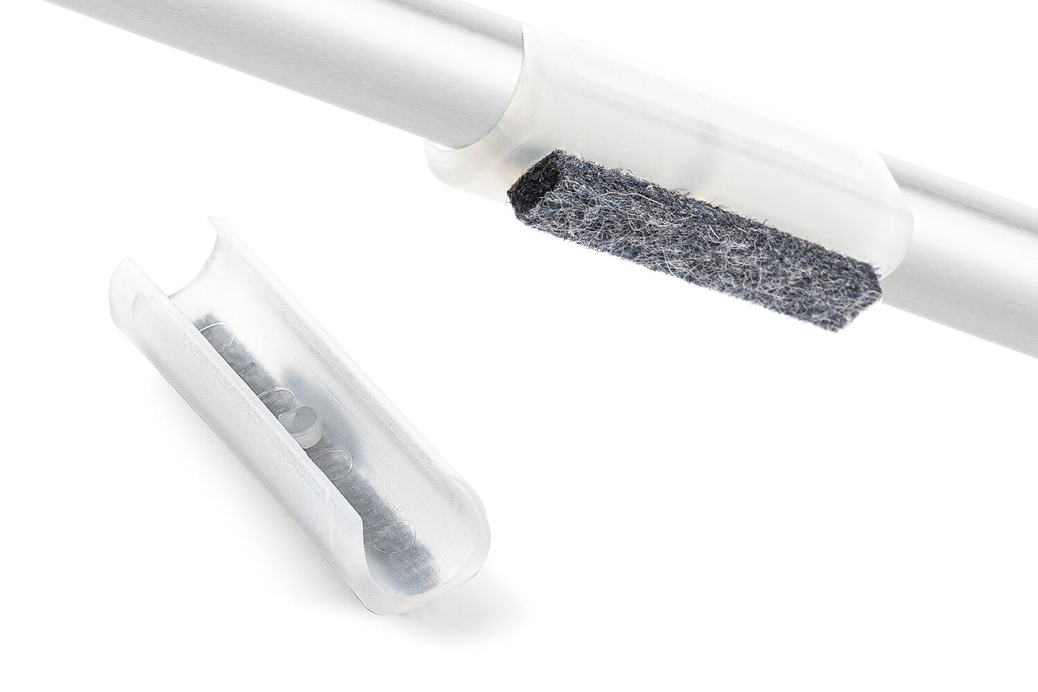 UNI viltglijder Soft voor buisframes transparant (extra smal) UNI viltglijder Soft voor buisframes transparant (extra smal)