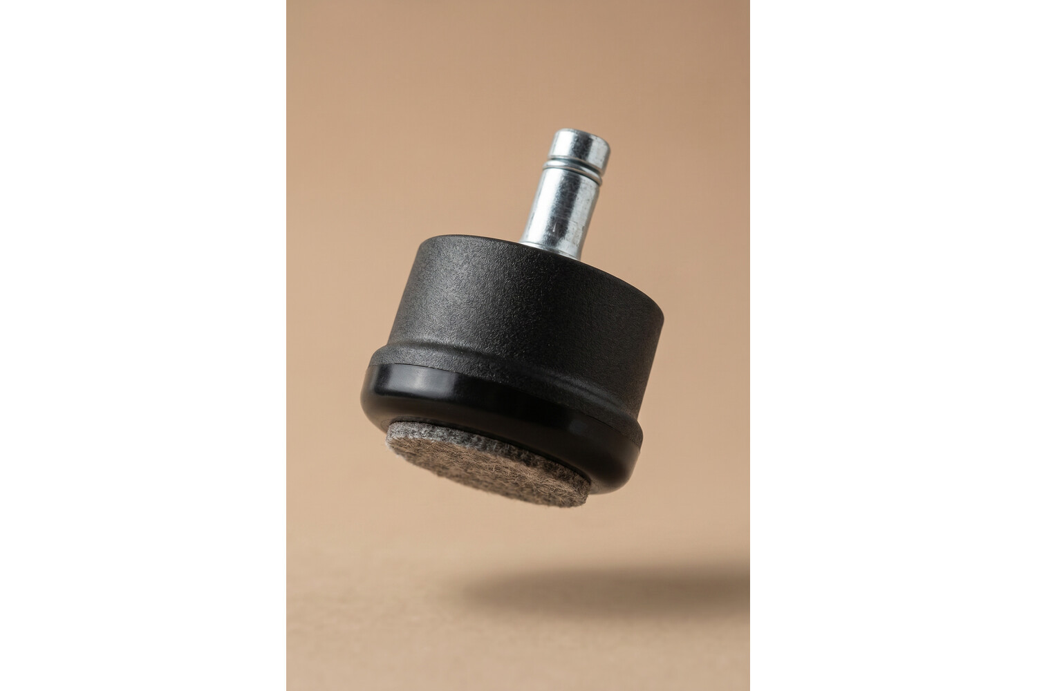Meubelpootje 38 mm rond vilt met stift (breed) - bureaustoel glijders / pootjes