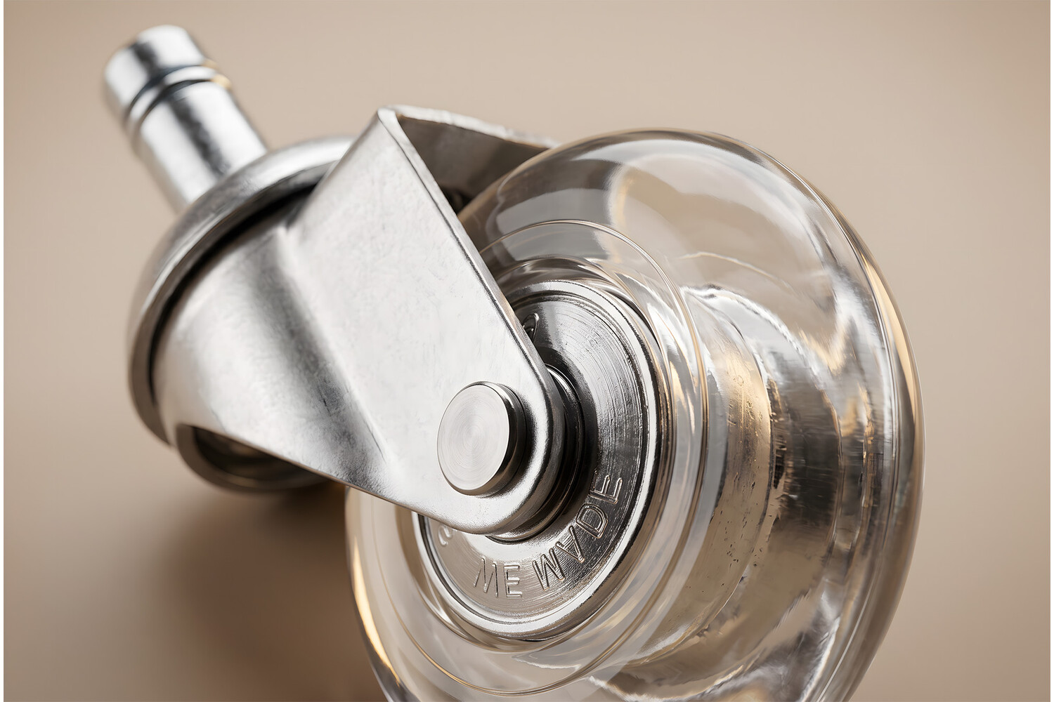 Meubelwiel inline - 50 mm - zacht - stift - verzinkt Meubelwiel inline - 50 mm - zacht - stift - verzinkt