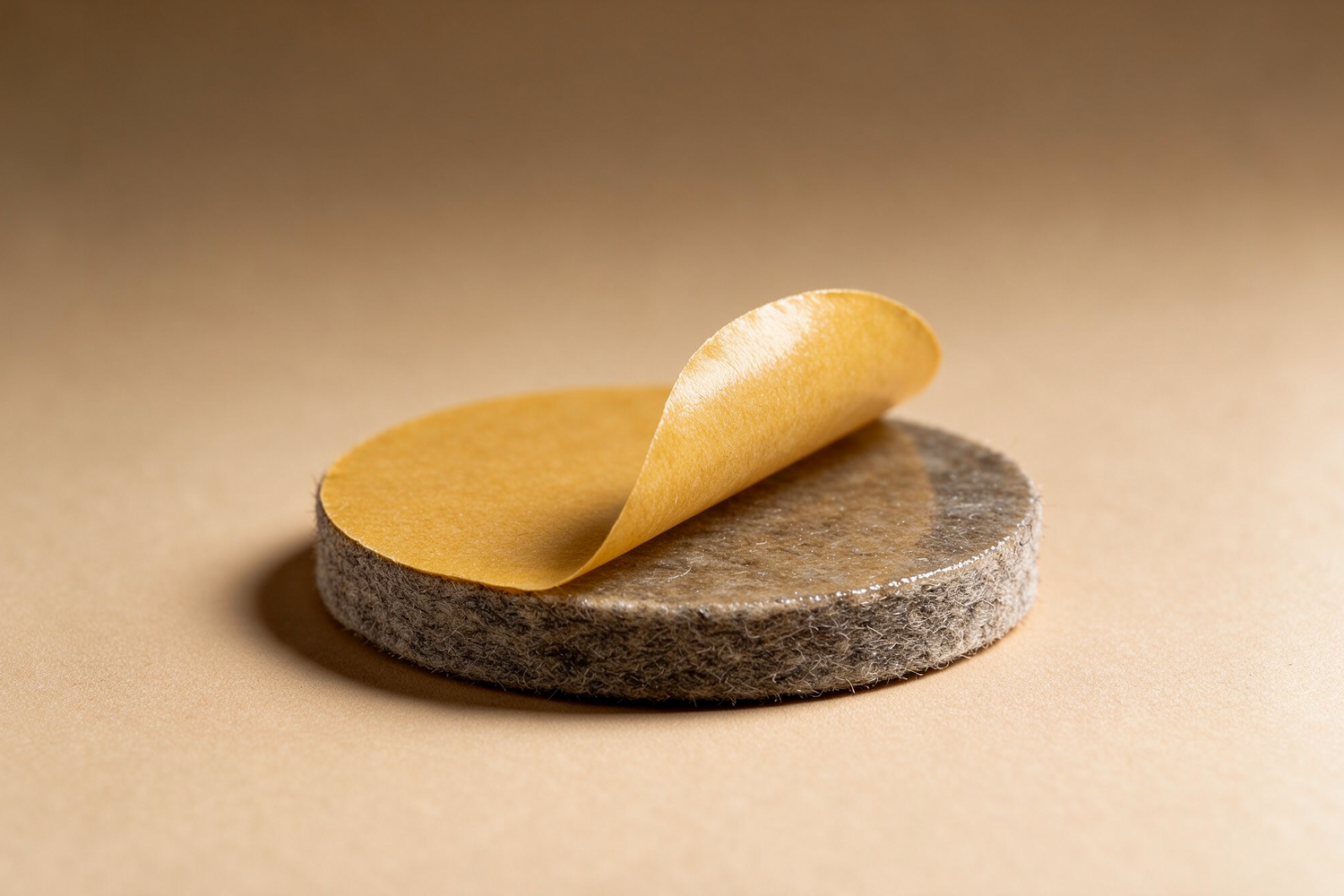 Wolvilt - zelfklevend - rond - 4 mm dik