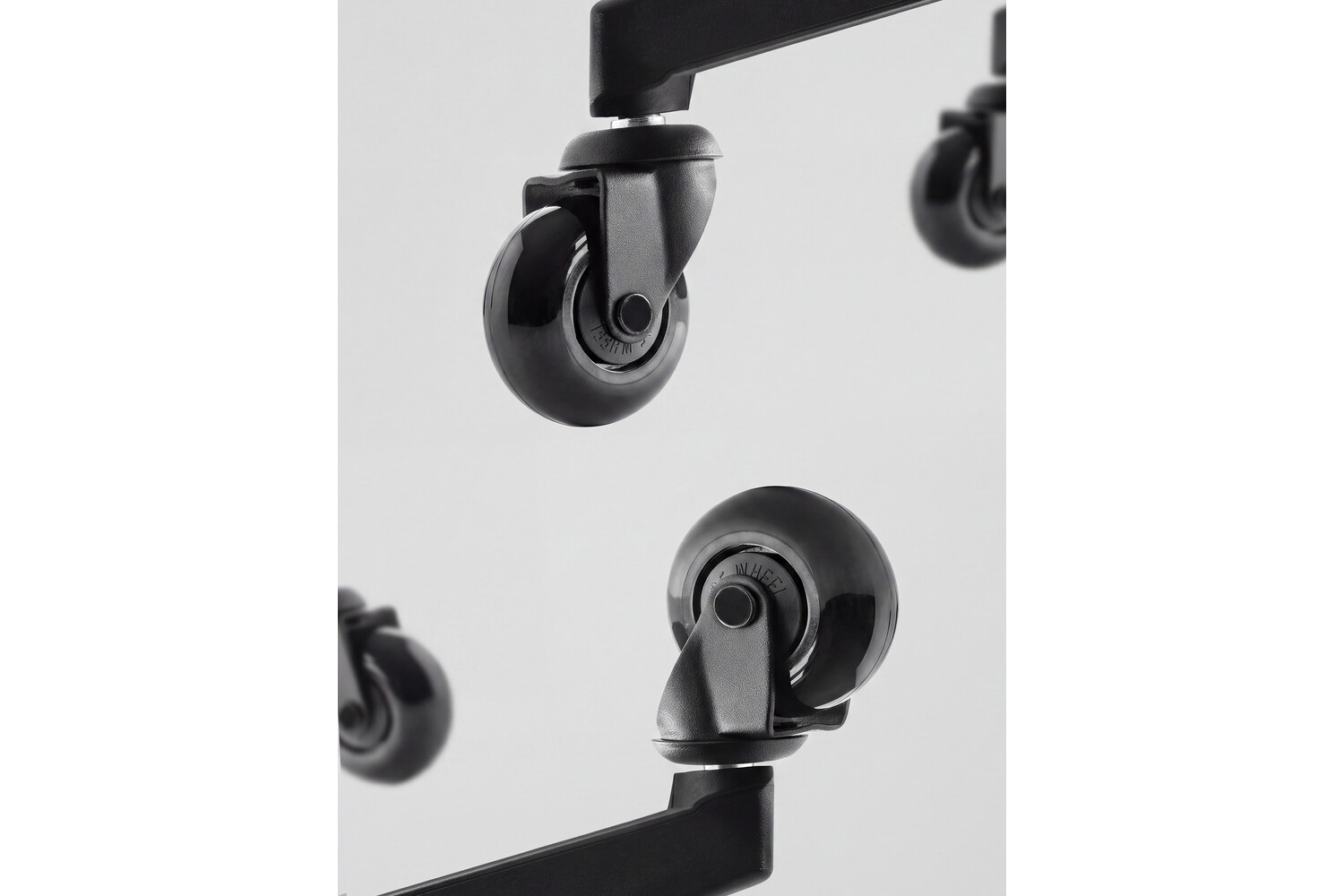 Meubelwiel inline - 50 mm - zacht - stift - zwart/zwart Meubelwiel inline - 50 mm - zacht - stift - zwart/zwart