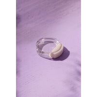 Ronde deurstopper met zijbuffer (transparant)