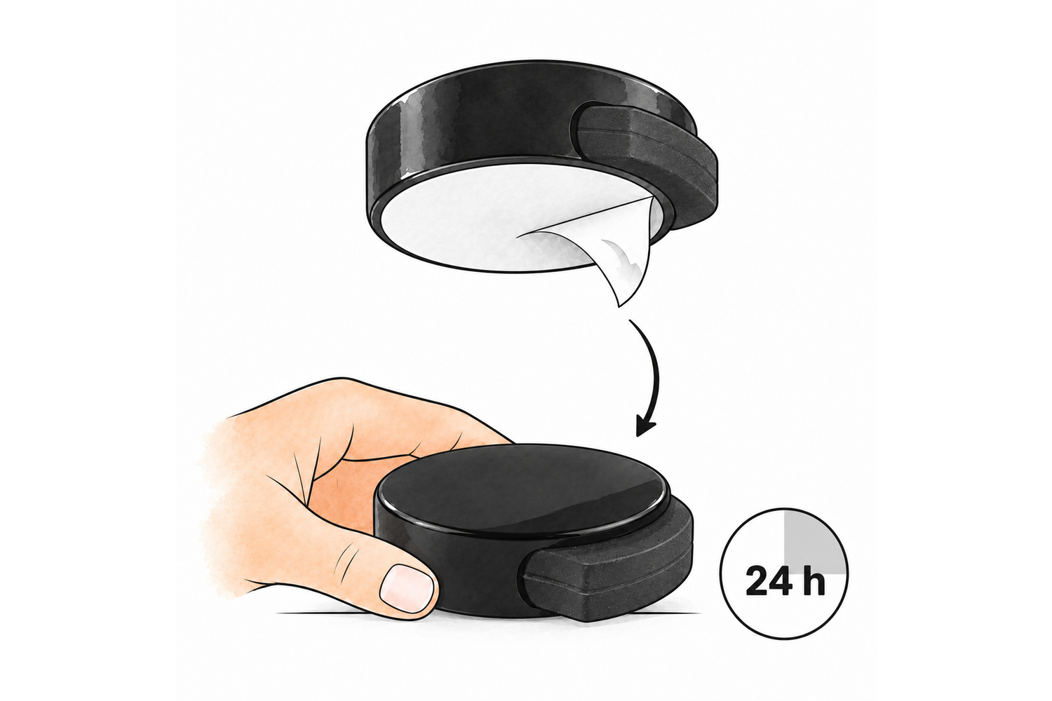 Ronde deurstopper met zijbuffer (zwart) Ronde deurstopper met zijbuffer (zwart)