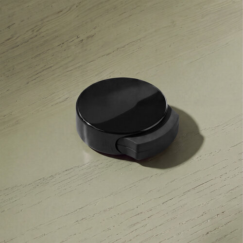 Ronde deurstopper met zijbuffer (zwart) Ronde deurstopper met zijbuffer (zwart)