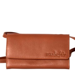 Lily Leather Clutch Cognac