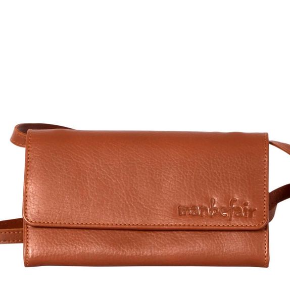 Mini Clutch Lily aus pflanzlich gegerbtem Leder – Cognac