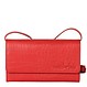 Mini Clutch Lily aus pflanzlich gegerbtem Leder – Retro Rot mit Kroko-Prägung