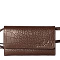 Lily Leather Clutch Brown Croco