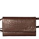Mini Clutch Lily aus pflanzlich gegerbtem Leder – Braun mit Kroko-Prägung