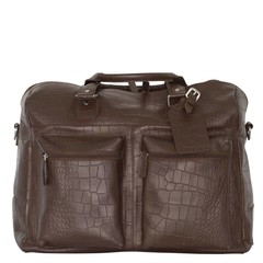 REISETASCHE VENEZIA Leder braun kroko