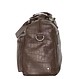 Venezia Travel Bag in Vegetable-Tanned Leather – Brown with Croc Embossing
