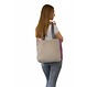 Felicitas – XL Shopper aus beigem Tweed mit handgewebter Bordüre