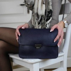 Clutch Janice Leder blau