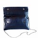 Falt-Clutch Ally aus pflanzlich gegerbtem Leder – Blau