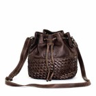 SMALL SHOULDER BAG SYDNEY leather darkbrown