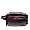 Toronto Chocolate Brown Leather Wash Bag