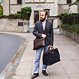 Reisetasche Catania aus gewachstem Canvas & Leder – Schwarz